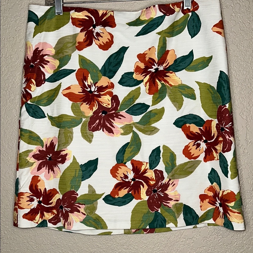 Ann Taylor Factory Floral Print A Line Pencil Women's Skirt Size 12